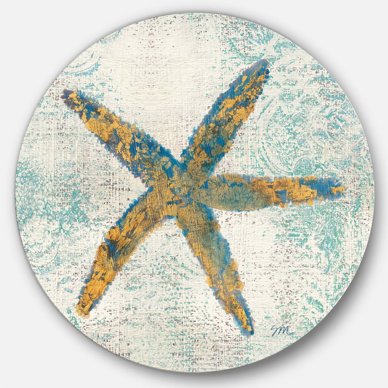 Designart - Coastal Pastel seashells III - Nautical & Coastal Metal Circle Wall Art